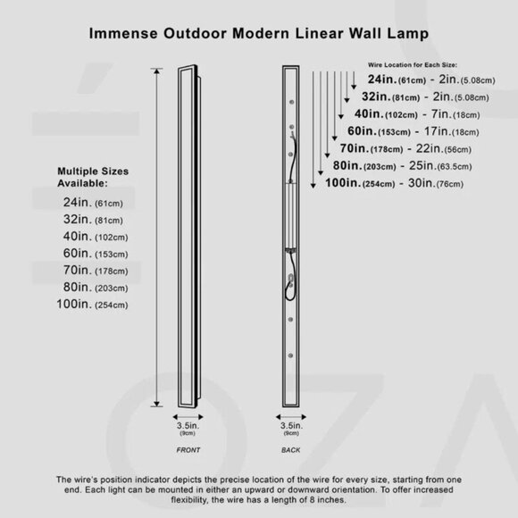 Immense Outdoor Wall Lamp IP65/ Hardwired - Warm 3000K - Picture 4 of 5